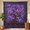 THE ART BOX Grande arazzo da Parete Albero della Vita - Telo Mare Indiano, Etnico - 100% Cotone - copridivano/copriletto, Pareo, Multiuso, 135x210 Cm, Viola