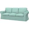 Soferia Fodera di ricambio compatibile per EKTORP PIXBO divano letto a 3 posti, tessuto Eco Leather Mint, verde