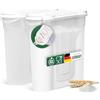 Novaliv Set di 2 contenitori per spargere 2,4 litri - Dimensioni (L x P x A): 22 x 21 x 8,5 cm - Barattolo con coperchio da 2 l per cereali, farina di zucchero, lattine da cucina, organizer per
