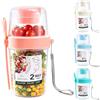DAJASD Porta Yogurt Termico, 4 Pezzi Porta Yogurt E Cereali Con Cucchiaio E Forchetta, 300 Ml + 500 Ml Port Yogur Refrigerato, Per Yogur,porridge,cornflakes E Muesli Insalate Latte Cereali