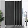 Furlinic Tenda Doccia Antimuffa Tessuto in Poliestere Grande Tende Doccia Impermeabile Lavabile Grigio Scuro Tenda Vasca da Bagno con 12 Ganci 200x200cm.