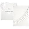 Cube Dreams Cube Home - Lenzuolo con Angoli di Lusso, Tasca Profonda - in Bambù Naturale 100%, Morbido, Traspirante, Antibatterico, Anti-Allergico, Matrimoniale standard - Bianco