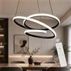 STARRYOL Lampadario LED a Sospensione Moderno, 68W Lampada a Sospensione Dimmerabile con Telecomando, Plafoniera ad Anelli per Soggiorno, Camera da Letto, Cucina, 3000K-5000K (Nero, 3000-5000K, Dimmerabile)