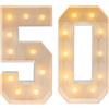 Donened - Lampada a LED con numeri, numero di 100 cm, con numeri illuminati, luci notturne, per feste di laurea, matrimoni, feste di compleanno (50)