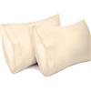 Lirex 2-Pack Federe per Cuscini, 100% Cotone Traspirante Federe Pillow Covers, 30 x 50 cm, Bianco Crema