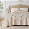 beeweed Feel Elegante copriletto con stampa a ultrasuoni, colore beige, 200 x 220 cm, versatile come copriletto o copridivano, trapunta stile ideale come bedspread