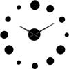 Generico Cerchio rotondo punto silhouette Orologio da Parete Adesivo Moderno Senza Cornice Fai Da Te Design 3D Grandi Dimensioni per Soggiorno, Camera, Ufficio, Facile Installazione (nero,70CM)