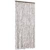 vidaXL Vliegengordijn 90x200 cm chenille taupe en wit