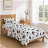 Homebliss Completo Lenzuola Bianco e Nero Floreale 90x200+30 / 160x270 + 50x80 1PCS