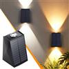 Qoosea Lampade Solare da Esterno, 1 Pezzi Luci Solari da Giardino Applique Esterno, 2 Modos Faretti Solari a led Impermeabili Lampada da Parete per Esterni, Balcone, Garage, Giardino Decor