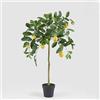 EDG Enzo De Gasperi Limone Anti-UV x9 con Vaso Pianta Artificiale H 125 Cm Verde Giallo