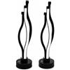 Zeremix Set da 2 Lampade da Tavolo Senza Fili Moderne LED Ricaricabili USB-C, Design Decorativo a Onde, Controllo Touch, 3 Temperature Colore 3000K/4000K/6000K, per Camera da Letto, Soggiorno e Ufficio