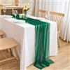 CHUQING Runner da Tavolo Chiffon Decorativa Runner Tavola Verde Foresta