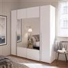 DecHome Armadio Camera da Letto 2 Ante, Guardaroba Camera da Letto 200.1x61.2x210.5 cm Colore Bianco