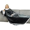 Winthome Coperta con Maniche, Plaid Divano Morbida e Calda, Coperte Indossabile con Tasche Grandi, Blanket Natalizia per Regali Invernali Risparmio sui Costi di Riscaldamento (140x180cm, Grigio)