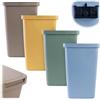 KADAX Set di 4 contenitori per rifiuti da 20L, contenitori per rifiuti in plastica con coperchio e maniglia, pattumiera per la separazione dei rifiuti, contenitori per rifiuti con coperchio a ribalta