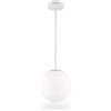 maolo Lampadario a Sospensione Sfera Ø30 cm E27 Moderno Nordic Minimal | Diffusore Opalino in PE | Design Elegante per Soggiorno Cucina Hotel Ristorante | Bianco