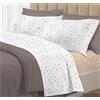Riad Arredo Set Completo Letto 100% Cotone Percalle Italiano - Set Lenzuola Morbido Delicato Made in Italy (Goccia Beige, Singolo)