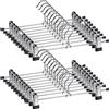 Supfine Grucce per Pantaloni in Metallo Cromato, Grucce con Pinze Appendiabiti 30cm, Regolabili Grucce Appendini, Grucce Antiscivolo per Gonne, Calze, Camicie e Jeans (50PCS)