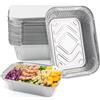 SilverChry Vaschette in Alluminio, 30pezzi Vaschette Alluminio con Coperchio da 1000ml,con Coperchio Bianco,per Forno,Fornello a Gas,Friggitrice ad Aria,Ideale per Cottura al Forno e Barbecue (1000ml)