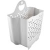 OSALADI Cesto portabiancheria pieghevole in plastica, di medie dimensioni, bianco, con manico da appendere alla parete del bagno, per vestiti sporchi e in bagno e cameretta dei bambini