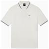 Armani Exchange Polo da Uomo Essential, Doppia Manica a Righe e Logo Collar Side Monogram, off White, S, Bianco Sporco, S