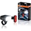 OSRAM LEDsBIKE EXPLORER X 1000 SET, set di luci per bicicletta ricaricabili - anteriore e posteriore, fuoristrada, con luce freno, tre modalità di illuminazione e luce lampeggiante, 1000 lumen