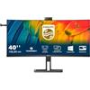 Philips 40B1U6903CH USB Hub curvo Monitor 40 pollici 5K UHD, 75Hz, IPS, 4ms GtG, HDR10, altezza regolabile, Web cam, Speakers,TBC, (5120x2160 HDMI 2x 2.0 DP 1x 1.4) nero