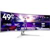 Philips Monitor 49M2C8900L 48.9" Curvo 5120x1440, DQHD, 144Hz, QD-OLED Panel, 0.03ms GtG, USB-C Speakers (HDMI2x 2.0 DP 1x 1.4) Adaptive Sync, HDR400 TrueBlack, FreeSync Prem Pro, G-Sync Comp, Argento