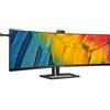 Philips Monitor 45B1U6900CH 45 pollici Curvo 5120x1440, DQHD, 75Hz, VA Panel, 4ms GtG, USB HubWebcam, Speakers, Height Adjustment, (HDMI2x 2.0 DP 1x 1.4) Adaptive Sync, HDR400, Nero