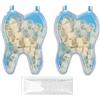KAFZEL 100 pezzi Dente Finto Provvisorio Set,Per denti Anteriori,Molari,Con 20g Cemento Dentale,Per Halloween Puntelli Cosplay Decorazioni(A)