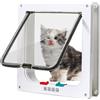 Nobleza - Gattaiola per Gatti e Cani, Porta per Gatti a 4 Vie con Magnete, Entrata e Uscita Controllabile Porta Scorrevole per Finestra di Sicurezza per Animale Domestico (Bianca, M)