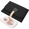 GINGER TECH Fasciatoio pieghevole per il cambio del pannolino, impermeabile, confortevole, portatile, impermeabile, pieghevole, per viaggi e neonati a casa all'aperto (nero)