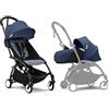 Stokke Passeggino Stokke YOYO3 con Newborn Pack - Include telaio nero, YOYO 6+ Color Pack (Air France Blue) e 0+ Newborn Pack (Air France Blue)