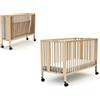 AT4 - Lettino bambini pieghevole ESSENTIEL legno - Faggio verni - 60 x 120-124,5 x 64,5 x 87,5 cm