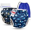 KIDVERSE set da 2 pannolini acquatici baby 0-3 anni - pannolino piscina neonato riutilizzabile e delicato sulla pelle - pannolini da nuoto con borsa e rete per lavaggio