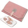 GINGER TECH Fasciatoio pieghevole per il cambio del pannolino, impermeabile, confortevole, portatile, impermeabile, pieghevole, per viaggi e neonati a casa all'aperto (rosa)