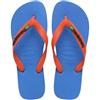 Havaianas Infradito Uomo Donna Brasil Logo Blu Arancione, Ciabatte Mare Piscina Gomma Antiscivolo Estate (BLUE/ORANGE, Sistema Taglie Calzature EU, Adulto, Uomo, Numero (range), Media, 45, 46)
