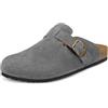 Intini Zoccoli e Sabot Uomo Donna Ciabatte in Pelle Chiuse | Pantofole Comodo, Scarpe con Adjustable chiusura, Ciabatta Sottopiede in Sughero
