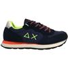 SUN68 Scarpe Sneaker Boy's Tom Fluo Teen Suede/Nylon Blu Navy Z25SU03 Z44302T 38