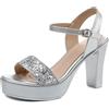 HNVAVQ Sandali con Tacco Largo e Plateau Donna Scarpe con Cinturino Caviglia per Festa Cerimonia 8/10/13 CM