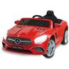 Jamara 460437 - Ride-on Mercedes-Benz SL 400 rosso - Avviamento senza chiave con pulsante, Collegamento AUX, USB, Micro SD, Luci, Suoni, Clacson, Batteria potente, Ruote Ultra-Grip
