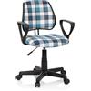 hjh OFFICE 725109 KIDDY Square CD-Sedia Girevole per Bambini, in Tessuto, Colore: Blu/Bianco, 89 x 52 x 52 cm