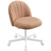 SONGMICS Sedia da Scrivania in Pile Teddy, Girevole Senza Braccioli, Ergonomica, Regolabile, 60 x 60 x (70,5-83,5) cm, Marrone Caramello, Collezione LAELA OBG027K101