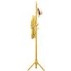 BAKAJI Attaccapanni Appendiabiti di Design a Piantana da Terra in Legno di Betulla con 8 Ganci Appendi Abiti e Base Treppiedi Dimensione 41 x 41 x 176 cm (Giallo)