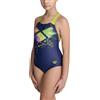 ARENA GIRL'S MULTI PIXELS SWIMSUIT SWIM PRO BACK L Costume da bambina Feel Back, con fodera frontale