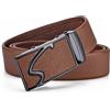 LPACXBYD Cintura Uomo Cintura da uomo in pelle con fibbia automatica in metallo lavoro, cintura in PU nera(Brown S)
