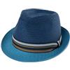 Comhats Cappelli di paglia per gli uomini estivi Trilby Fedora Panama Cappello per le vacanze Cappelli da sole alla moda per spiaggia e nuoto, 94587#Navy, XXL