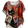 Uwdiohq Top da Donna in Cotone E Lino, con Bottoni, Stampa Floreale, Girocollo, A Maniche Corte, Camicetta per Le Vacanze Vestiti Invernali Taglie Forti (Red, XXXXXL) La Coste T Shirt Maglietta