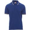 PAYPER Italia Polo Unisex a Manica Corta 100% Cotone Collo Profilo Tricolore Spacchetti Laterali Blu Royal (5XL)
